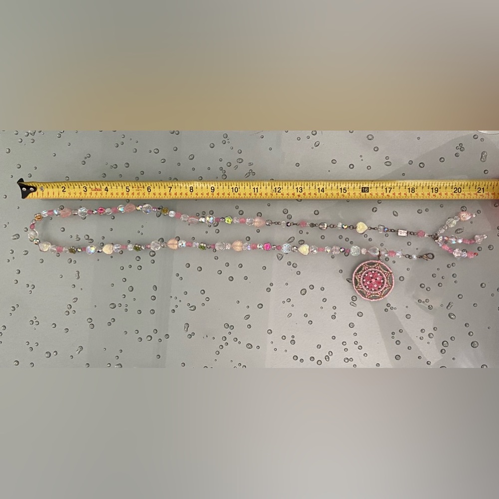 Pink Jeweled Adjustable Beaded Elegant Waist / Hip Bohemian Belt - Picture 4 of 4